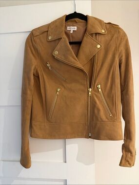 Women's Tan Suede Moto Jacket